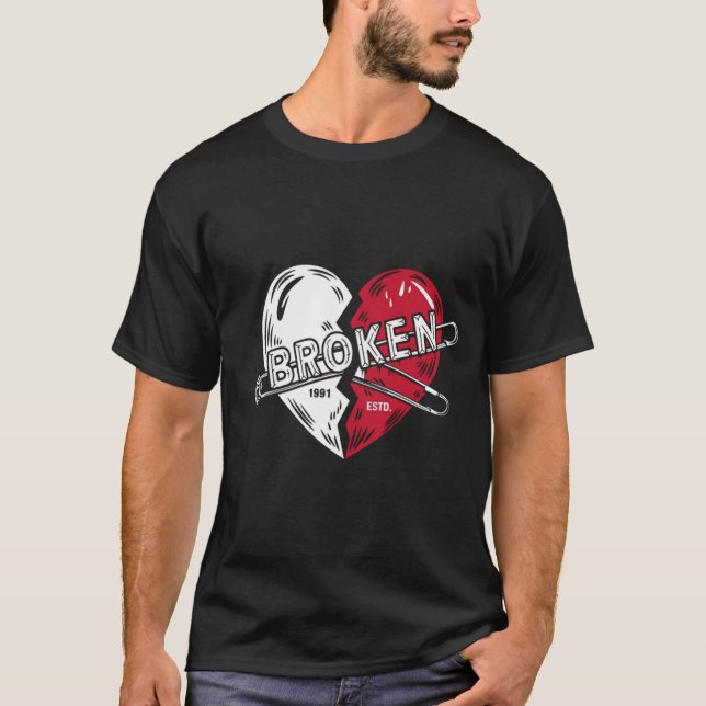 Camiseta Punk Broken Heart Design (Frente)
