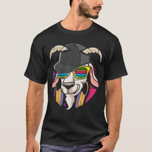 Camiseta Punk Goat Com Fones de ouvido Dj Goat Music Gift
