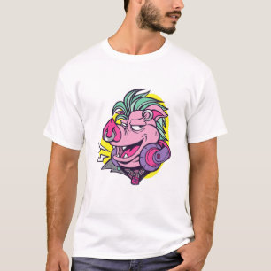 Camiseta Punk Pig Animal Classic Vegan 90S Anarquia