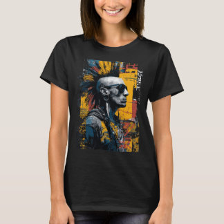 Camiseta Punk Portrait with Mohawk Urban Art