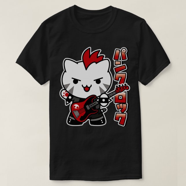 Camiseta Punk Rock Cat (Frente do Design)