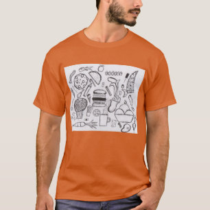 Camiseta Punk Rock Design nº 7 Comida em Orange Regular