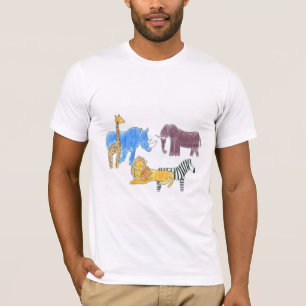 Camiseta Punk Rock Doodle #36 Animais da Savana Africana