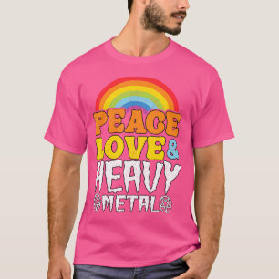 Camiseta Punk Rock Kids Banda Metal Rainbow Peace Love Heav