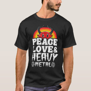 Camiseta Punk Rock Kids Metal Rainbow Satã Peace Love & He