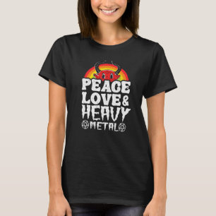 Camiseta Punk Rock Kids Metal Rainbow Satã Peace Love & He