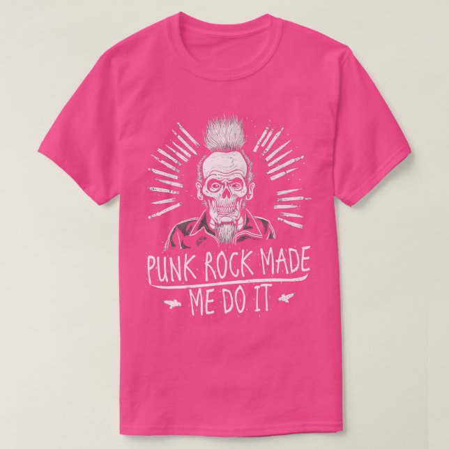 Camiseta Punk Rock Me Fez Fazer Isso (Frente do Design)