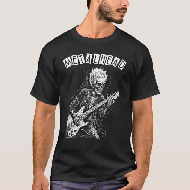 Camiseta Punk Rock N Roll Skeleton Guitarist (Frente)