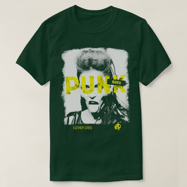 Camiseta Punk Rock Nunca Faz Música (Frente do Design)