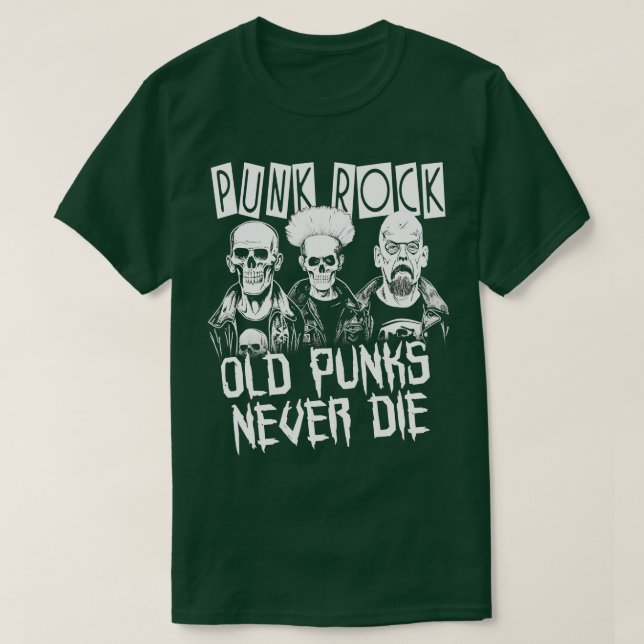 Camiseta Punk Rock Old Punks Nunca Morre 2 (Frente do Design)