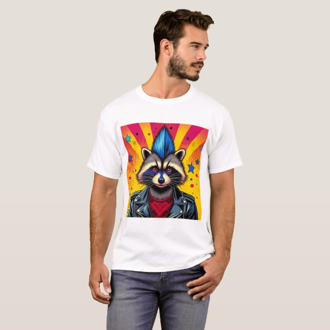 CAMISETA PUNK ROCK RACCOON (Frente Completa)