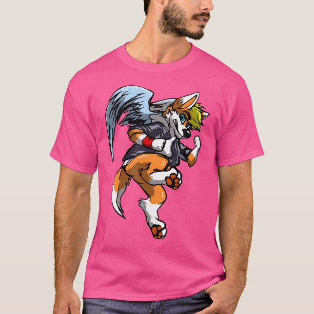 Camiseta Punk Rocker Cartoon Fox Furry (Frente)