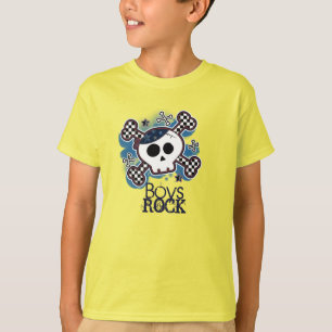 Camiseta Punk Rocker Caveira Azul Personalizado Rock Boys