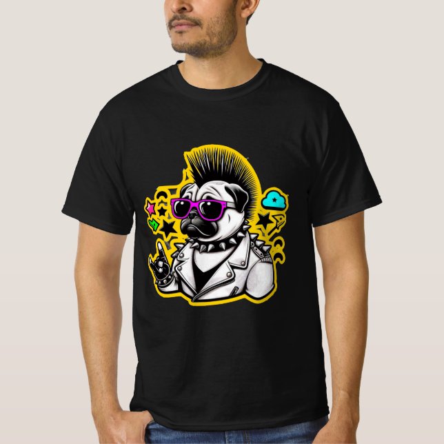 CAMISETA PUNK ROCKER-PUG 4 (Frente)
