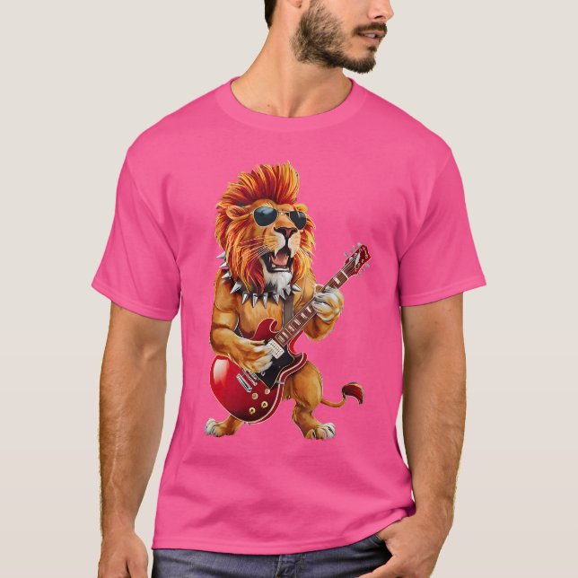 Camiseta Punk Rock'N Roll Lion Gótico Violão Banda Lion Eng (Frente)