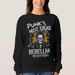 Camiseta Punks Não Morto Mohawk Skull Anarquist Punk Rock