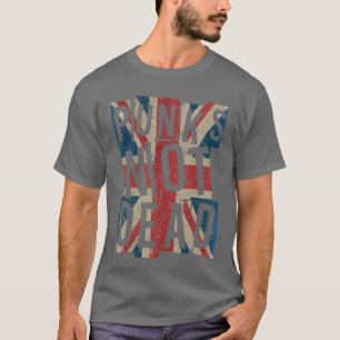 Camiseta Punks Not Dead Antigo Bandeira Londres Reino Unido