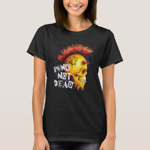 Camiseta Punks Not Dead para Fãs de Punk Rock Caveira com M