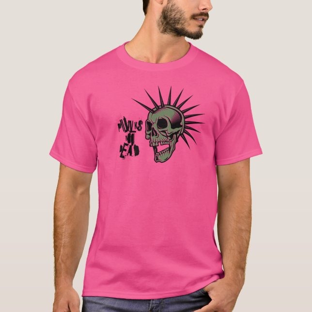 Camiseta Punks Not Morto Skull Pink Tee (Frente)