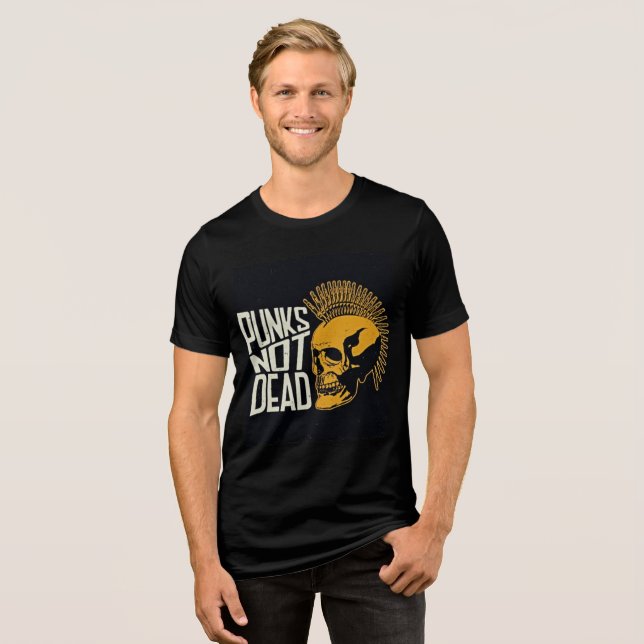 Camiseta Punks sem Morto - Tee Tri-Blend do Caveira Retroat (Frente Completa)
