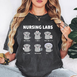 Camiseta Puns de Cães de Laboratórios de Enfermagem