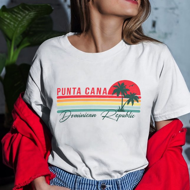 Camiseta Punta Cana Dominican Palm Tree Beach Vintage (Criador carregado)