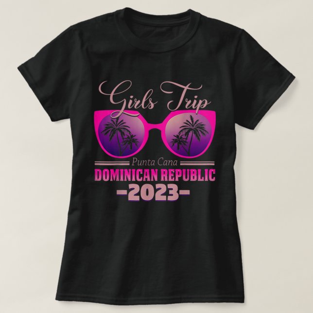 Camiseta Punta Cana Girls Trip 2023 República Dominicana Pu (Frente do Design)