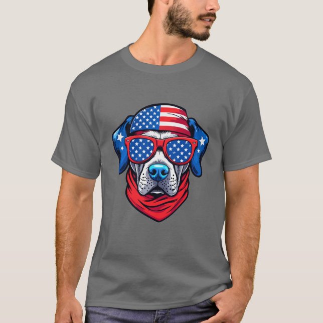 Camiseta Pup Patriótico em Estilo (Frente)