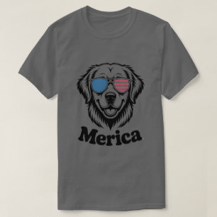 Camiseta "Pup Patriótico em Sombras - 4 de julho Orgulho do