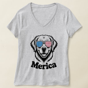 Camiseta "Pup Patriótico em Sombras - 4 de julho Orgulho do