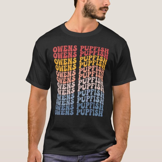 Camiseta Pupfish de Owens Groovy Peixe Retro (Frente)