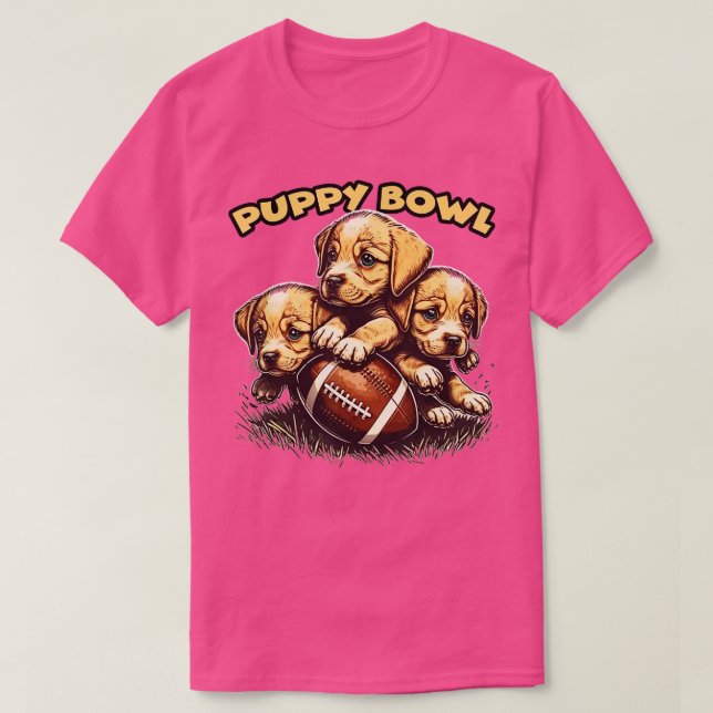 Camiseta Puppy Bowl Domingo Engraçados Puppies Puppybowd Fa (Frente do Design)