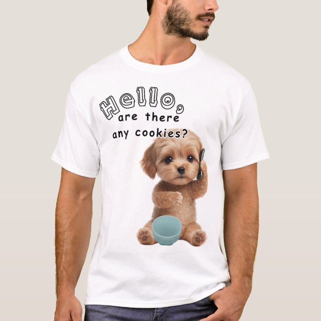 Camiseta Puppy Call: Any Cookies? (Frente)