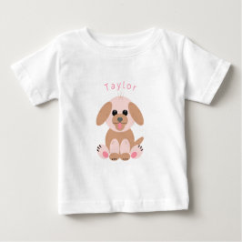 Camiseta Puppy Cartoon Personalizado Pastel Neutro