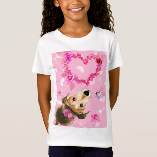 Camiseta Puppy com fita rosa - Love -