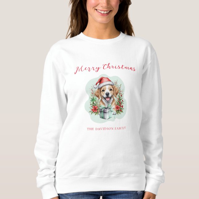 Camiseta Puppy de Natal bonito (Frente)