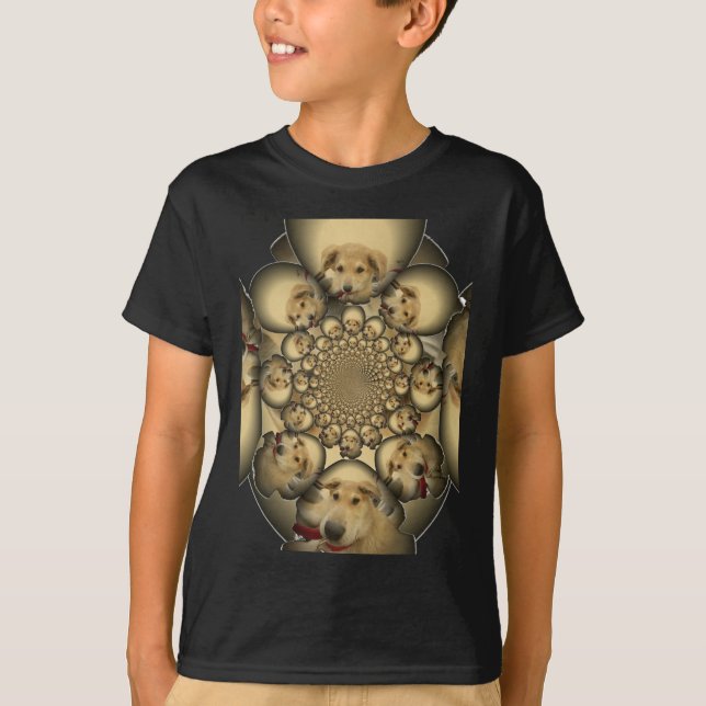 Camiseta Puppy Kaleidoscope Art Impressão (Frente)