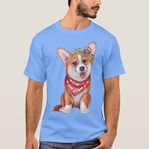 Camiseta Puppy Princess Corgi Com Tiara Cute Para Raça De C