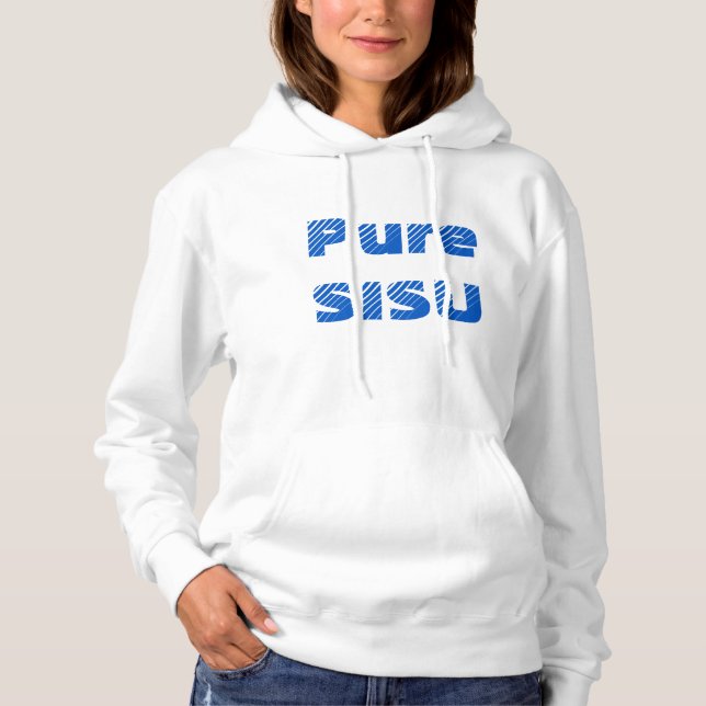 Camiseta pura de camisola com capuz SISU para mulh (Frente)