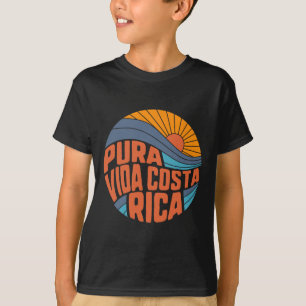 Camiseta Pura Vida Costa Rica Pôr do Sol Vintage Surfe Verã