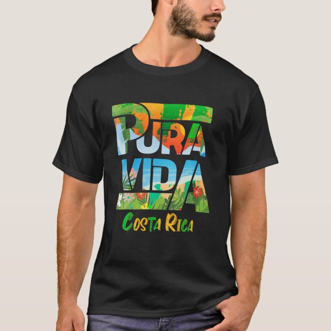 Camiseta Pura Vida Costa Rica Souvenir América Central Lega (Frente)