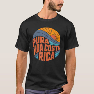 Camiseta Pura Vida Costa Rica Vintage Sunset Surfing Summer