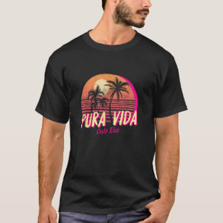 Camiseta Pura Vida Costa Rica Vintage Sunset Surfing Summer