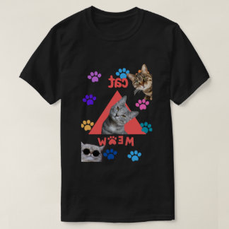 Camiseta Puramente Leitura: Um Design de Gato Colorido