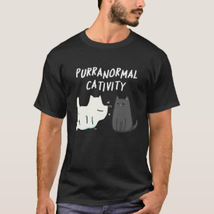 Camiseta Puranormal Halloween Cat Pun Dark BG