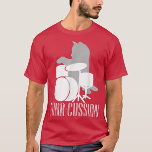 Camiseta Purcussão Engraçada Presente do Baterista de Gato