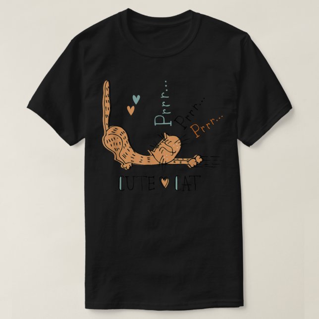 Camiseta Purê de Gato Bonito e Engraçado  (Frente do Design)