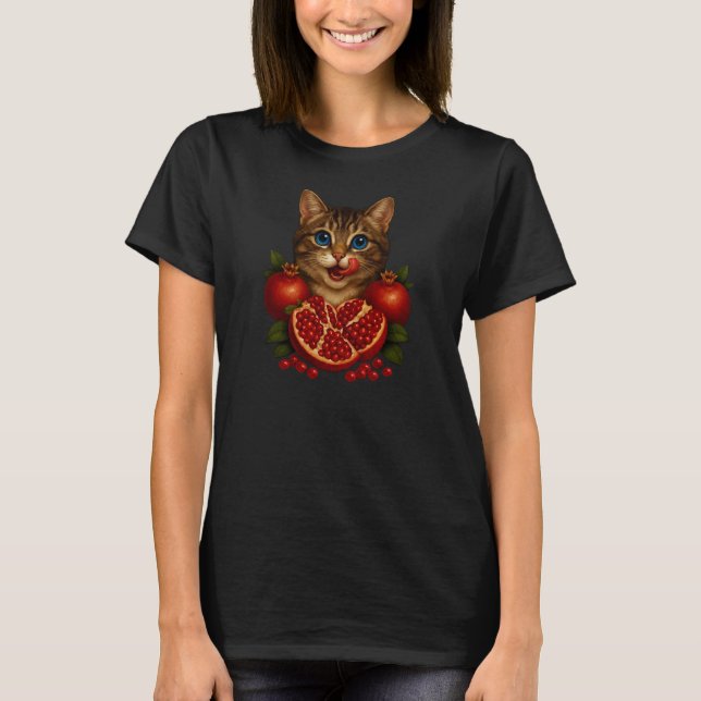 Camiseta Pure Joy Cat with Pomegranates  (Frente)