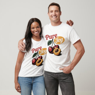 Camiseta Pure Joy Cherries Apricot Retro Christian Tee