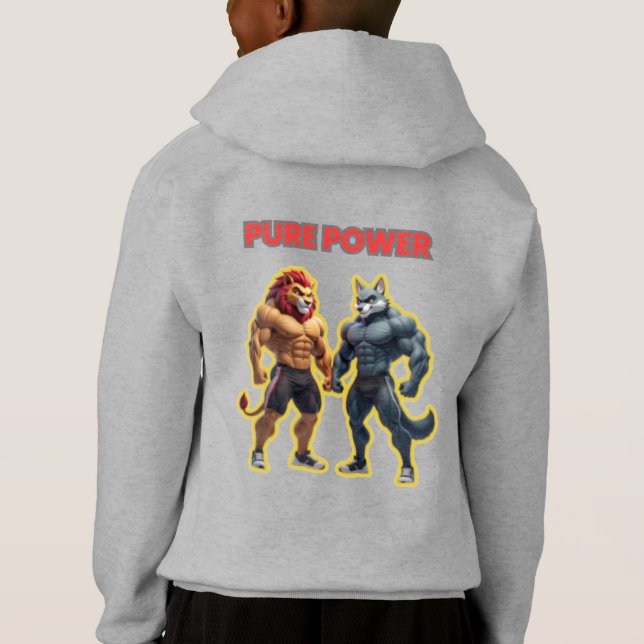 Camiseta Pure Power – Strong Animal Muscle Cartoon Design (Verso)